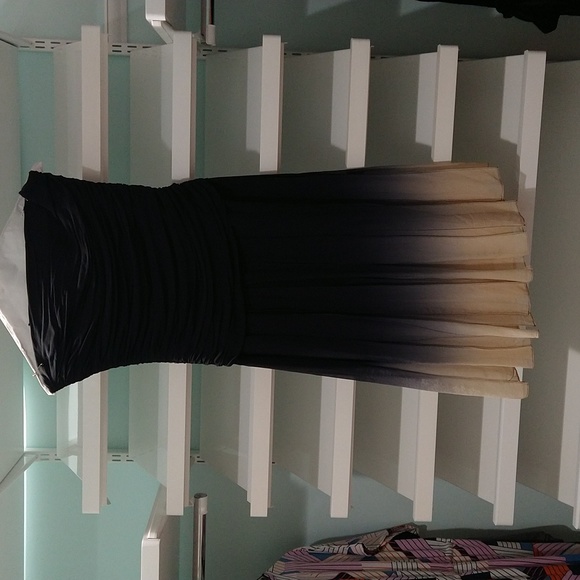 BCBG MAX AZRIA Ombre black to cream Strapless Dress size 6 - Picture 4 of 6